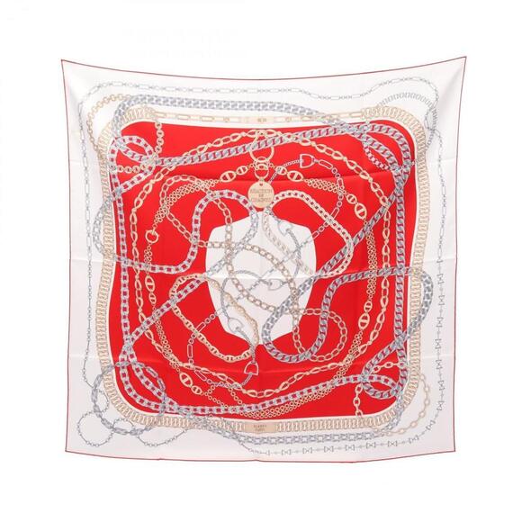 HERMES Red Scarf - Picture 1 of 4